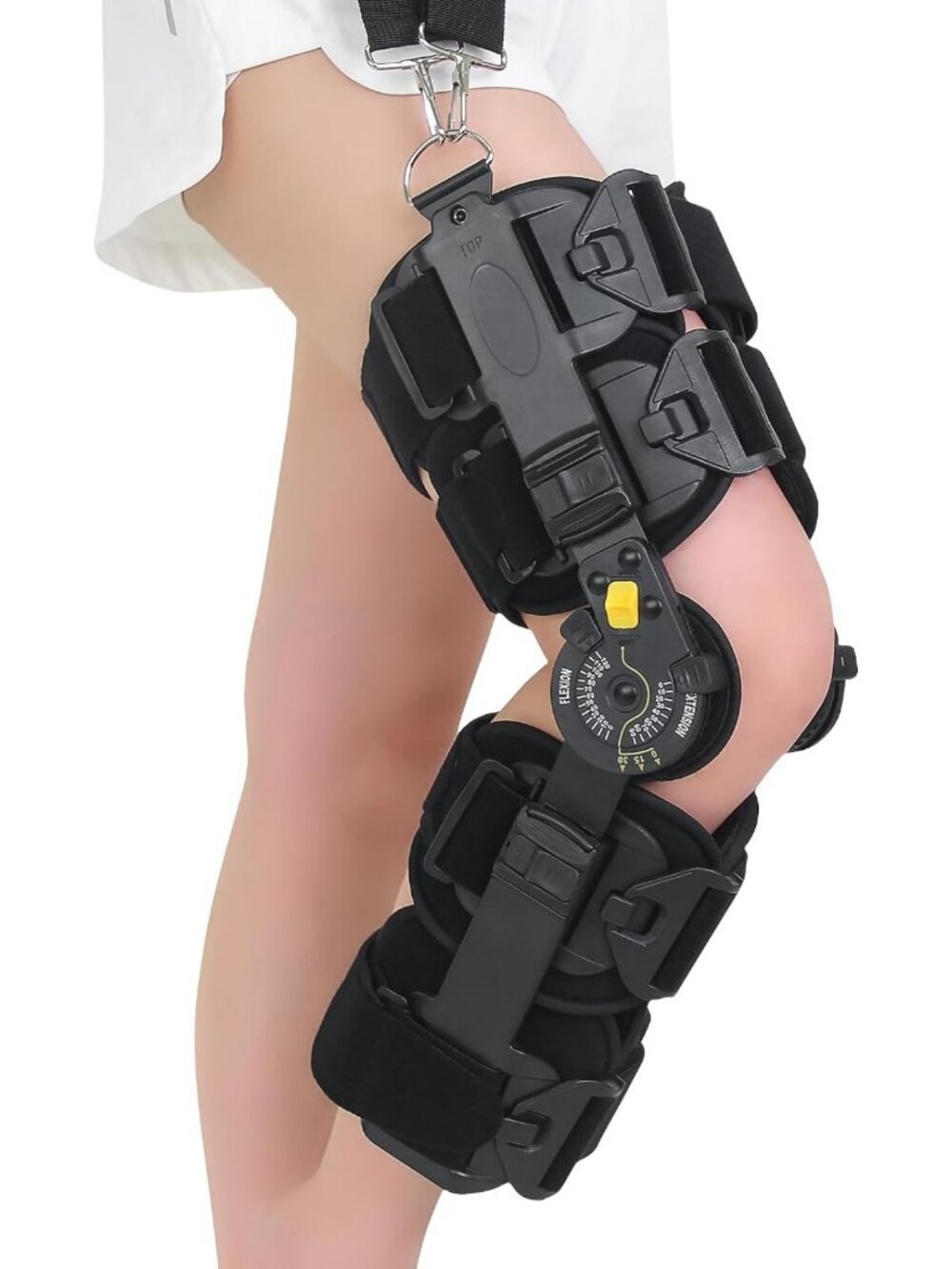 Adjustable ROM Knee Brace for Post-Op Recovery, ACL/MCL/PCL Support, Unisex